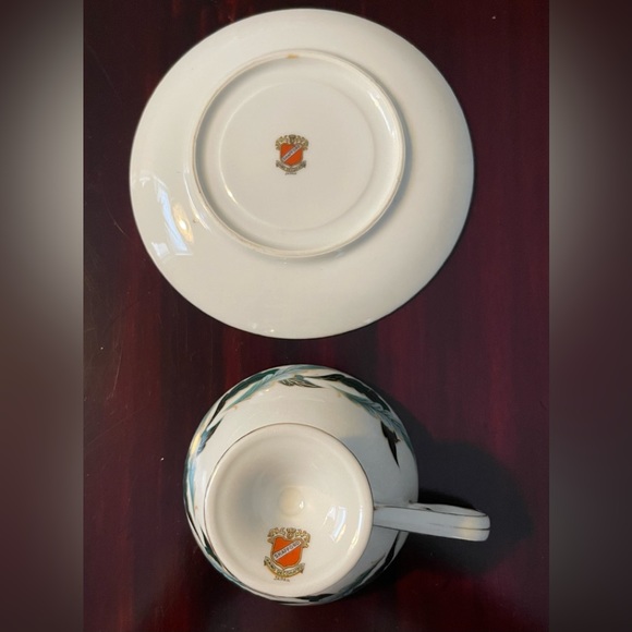 Shafford Japan Teal Green Leaf Teacup & Sauce - Picture 5 of 11